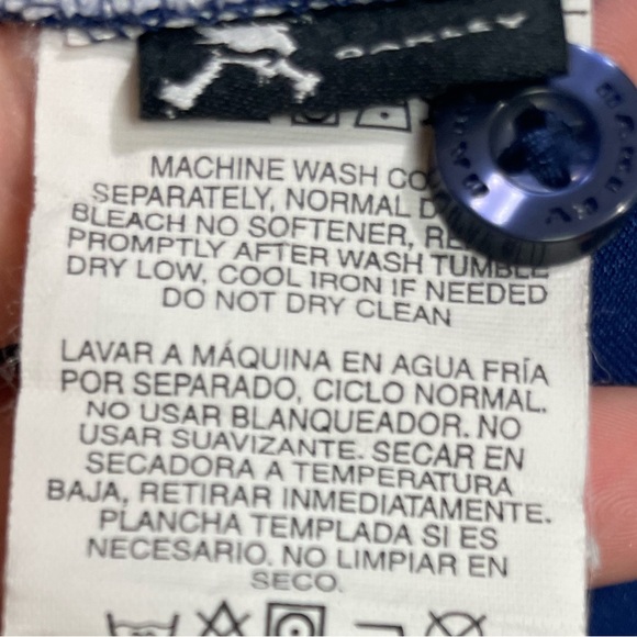 Oakley Polo Shirt Spellout Blue Orange Stripe Short Sleeve Golf Mens Small - Picture 9 of 11